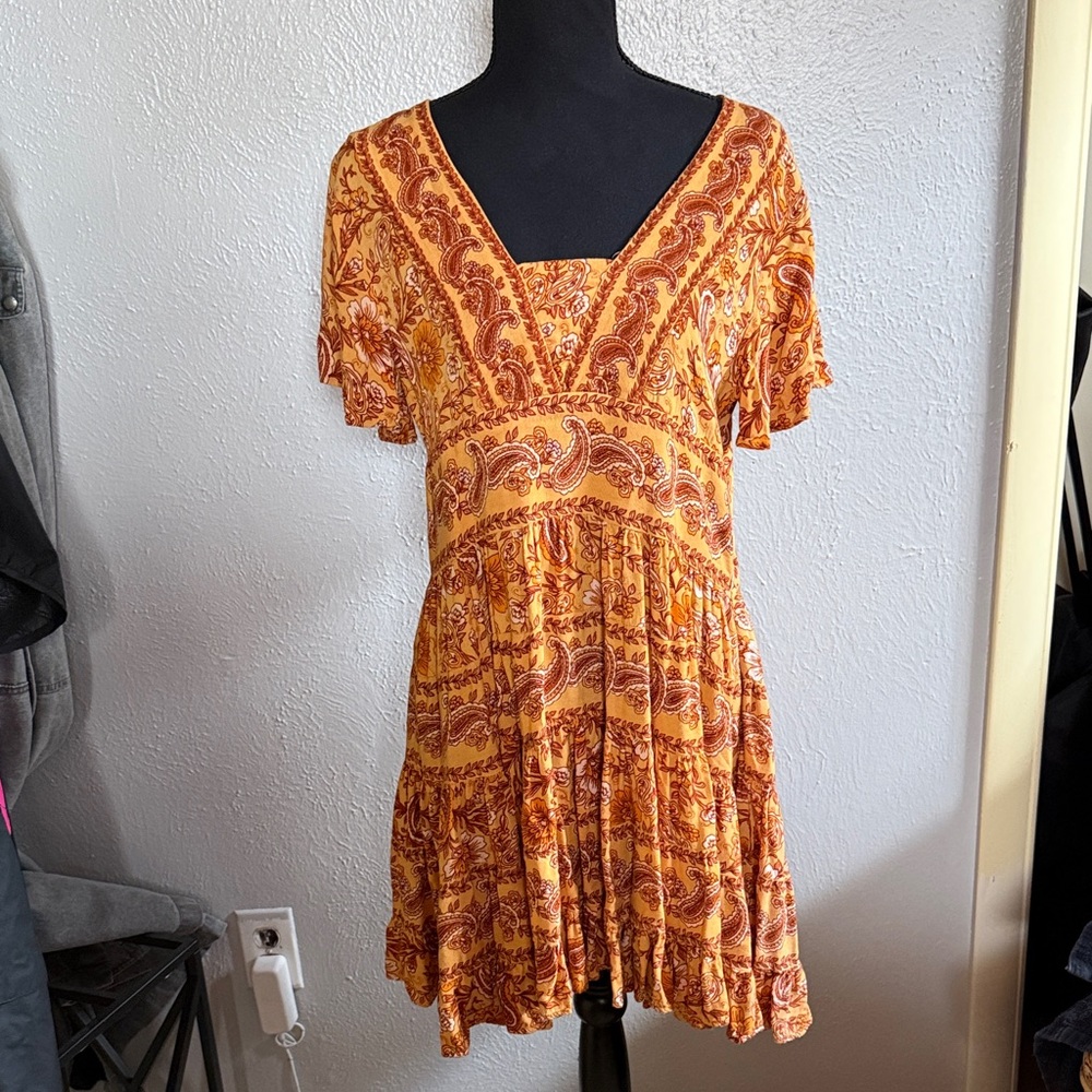 Patrons of Peace Boho Yellow and Orange dress